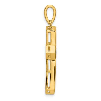 1 Carat Lab-Made Diamond Sword Cross Pendant for Men in 14K Gold 2